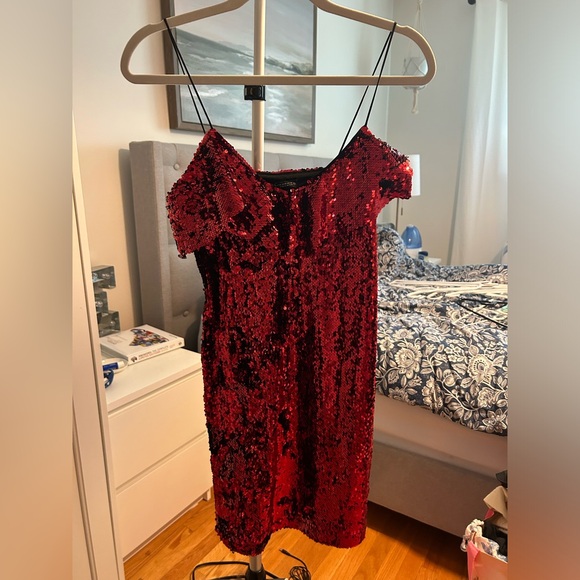 Zara Red Sequin Dress - Picture 1 of 1